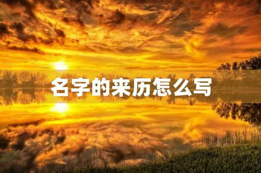 名字的来历怎么写 名字的来历怎么写