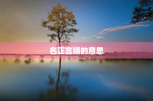 名正言顺的意思(名正言顺)