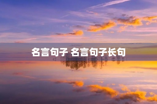 名言句子 名言句子长句