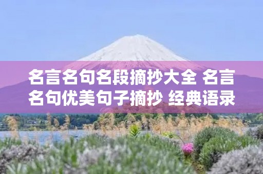名言名句名段摘抄大全 名言名句优美句子摘抄 经典语录 名言名句名段摘抄大全 名言名句优美句子摘抄 经典语录