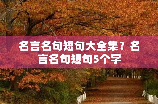 名言名句短句大全集?名言名句短句5个字 名言名句短句大全集?名言名句短句5个字