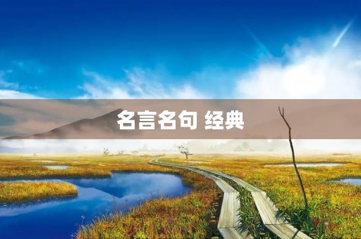 名言名句 经典(名言名句经典摘抄10字)