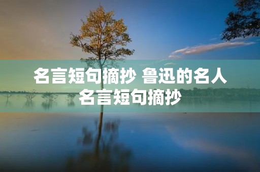 名言短句摘抄 鲁迅的名人名言短句摘抄 名言短句摘抄 鲁迅的名人名言短句摘抄