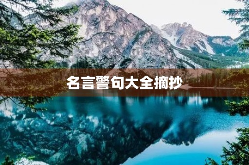 名言警句大全摘抄(名言警句大全摘抄分类)