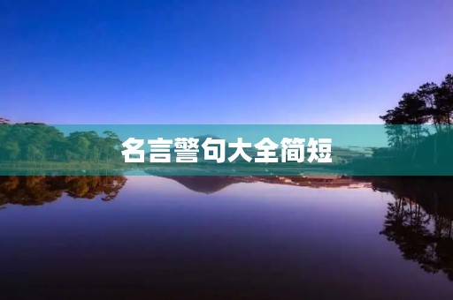 名言警句大全简短(名言警句大全简短一点)