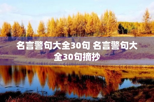 名言警句大全30句 名言警句大全30句摘抄 名言警句大全30句 名言警句大全30句摘抄