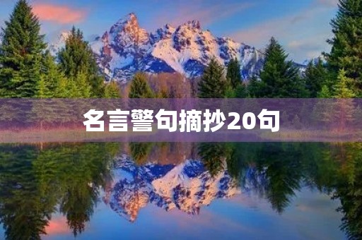 名言警句摘抄20句(名言警句摘抄20句作者) 名言警句摘抄20句(名言警句摘抄20句作者)