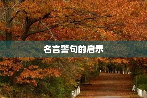 名言警句的启示(名人名言――短句) 名言警句的启示(名人名言――短句)