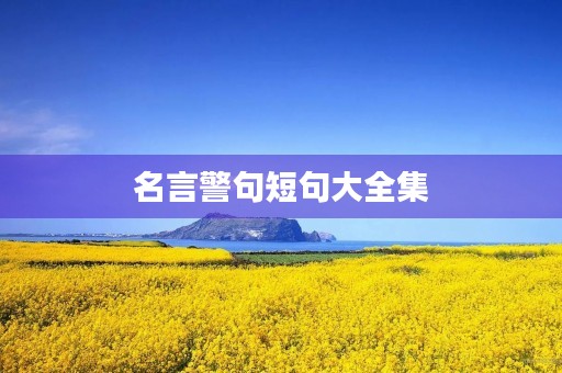 名言警句短句大全集(名言警句短句大全集摘抄) 名言警句短句大全集(名言警句短句大全集摘抄)