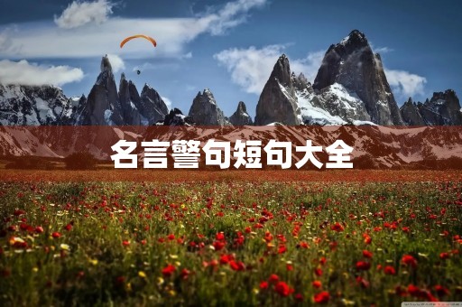 名言警句短句大全，名言警句短句大全集