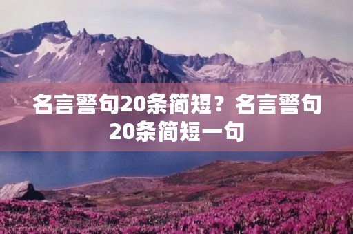 名言警句20条简短？名言警句20条简短一句