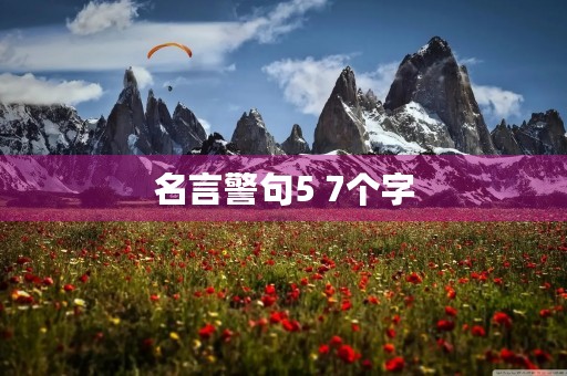名言警句5 7个字,名言警句100条50字 名言警句5 7个字,名言警句100条50字
