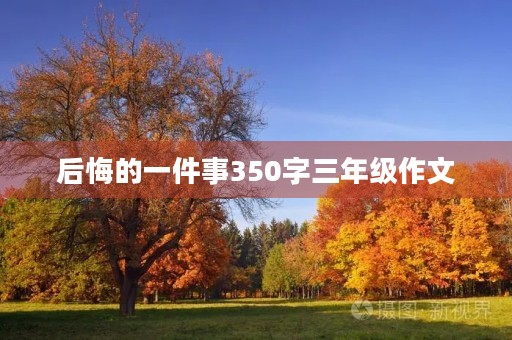 后悔的一件事350字三年级作文 后悔的一件事350字三年级作文