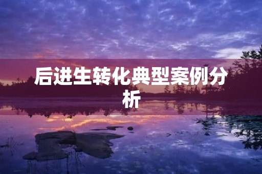 后进生转化典型案例分析