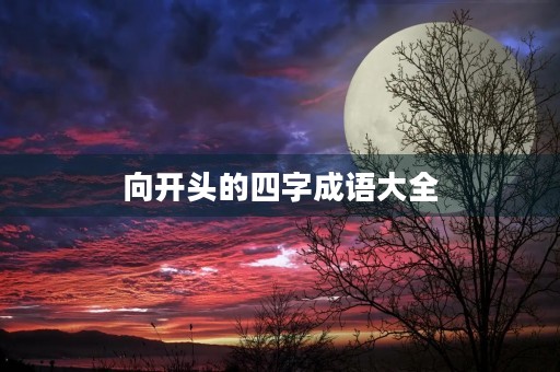 向开头的四字成语大全 向开头的四字成语大全