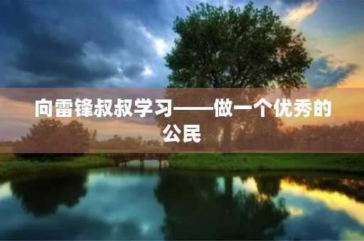 向雷锋叔叔学习——做一个优秀的公民 向雷锋叔叔学习——做一个优秀的公民