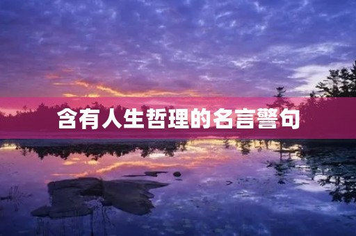 含有人生哲理的名言警句,含有人生哲理的名言警句大全 含有人生哲理的名言警句,含有人生哲理的名言警句大全