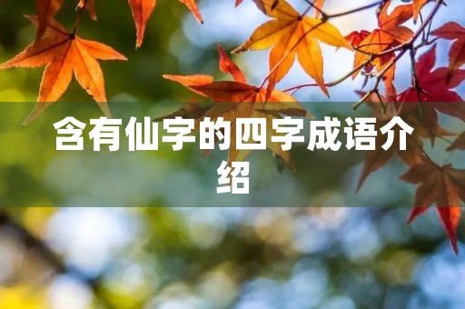 含有仙字的四字成语介绍
