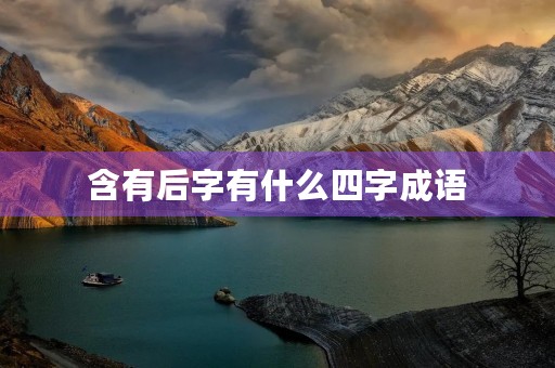 含有后字有什么四字成语