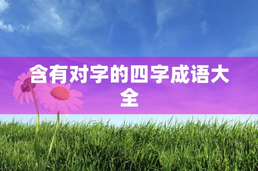 含有对字的四字成语大全 含有对字的四字成语大全