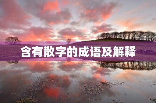 含有散字的成语及解释