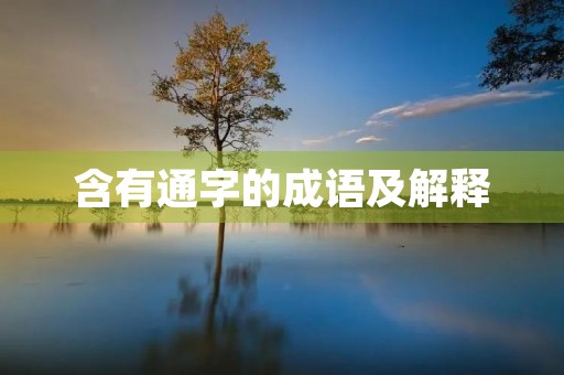 含有通字的成语及解释