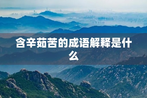 含辛茹苦的成语解释是什么