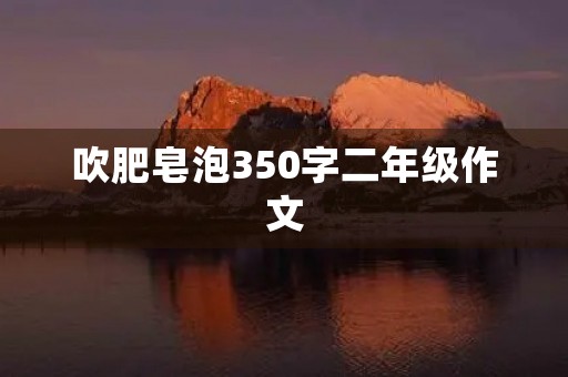 吹肥皂泡350字二年级作文