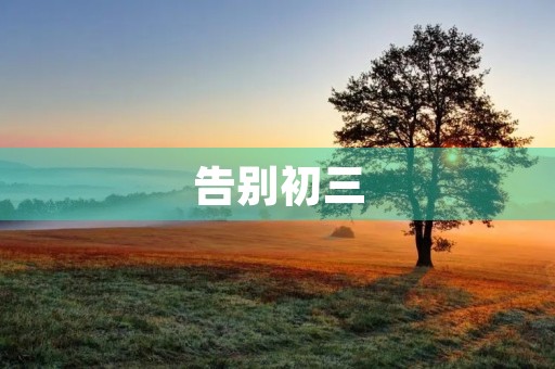 告别初三，迎接新挑战