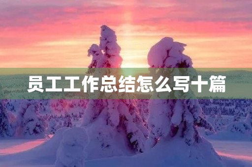 员工工作总结怎么写十篇