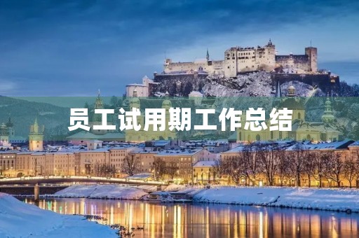 员工试用期工作总结 员工试用期工作总结