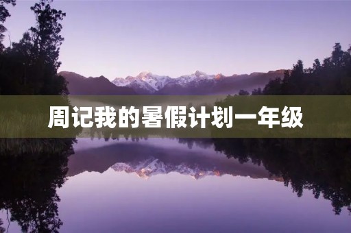 周记我的暑假计划一年级
