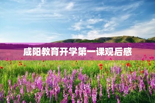 咸阳教育开学第一课观后感 咸阳教育开学第一课观后感