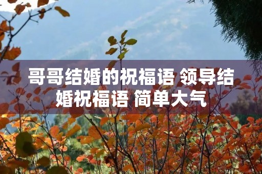 哥哥结婚的祝福语 领导结婚祝福语 简单大气