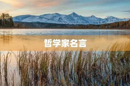 哲学家名言(哲学家名言与人生哲理) 哲学家名言(哲学家名言与人生哲理)