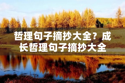 哲理句子摘抄大全?成长哲理句子摘抄大全 哲理句子摘抄大全?成长哲理句子摘抄大全