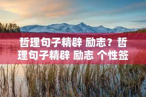 哲理句子精辟 励志?哲理句子精辟 励志 个性签名 简短 哲理句子精辟 励志?哲理句子精辟 励志 个性签名 简短