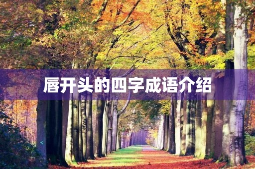 唇开头的四字成语介绍