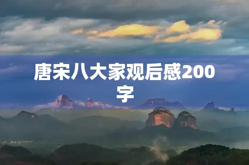 唐宋八大家观后感200字 唐宋八大家观后感200字