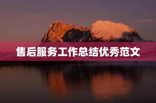 售后服务工作总结优秀范文