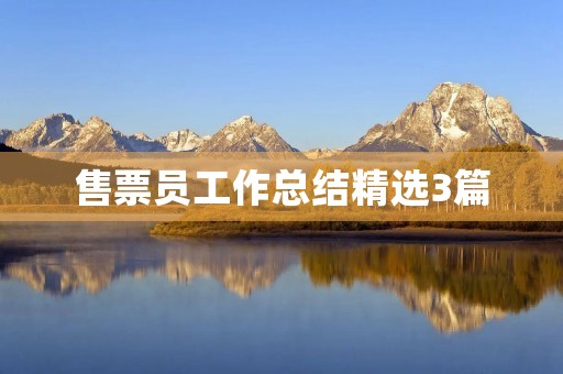 售票员工作总结精选3篇