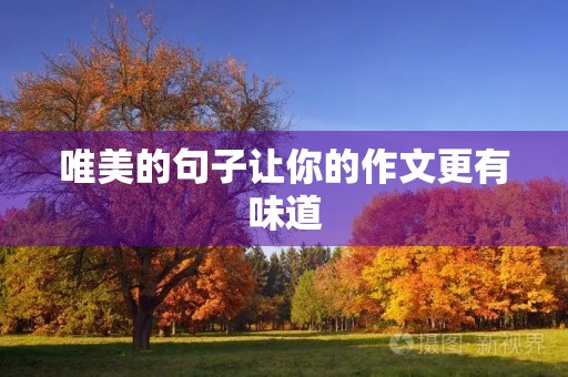 唯美的句子让你的作文更有味道