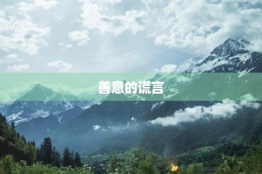 善意的谎言，是真心的表达