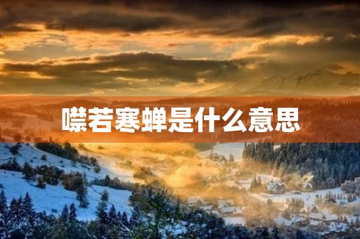 噤若寒蝉是什么意思 噤若寒蝉是什么意思