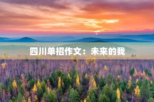四川单招作文:未来的我 四川单招作文:未来的我