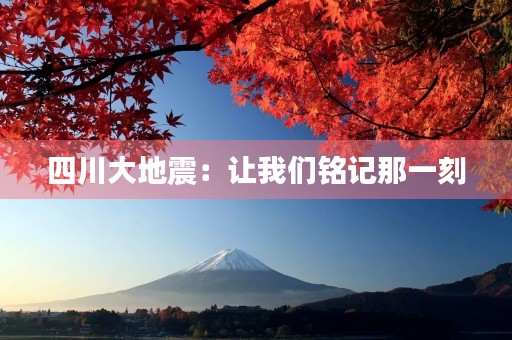 四川大地震:让我们铭记那一刻 四川大地震:让我们铭记那一刻