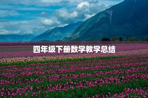 四年级下册数学教学总结