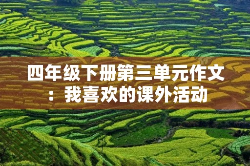 四年级下册第三单元作文：我喜欢的课外活动