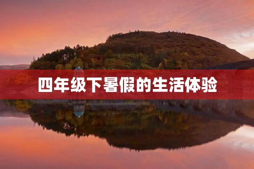 四年级下暑假的生活体验