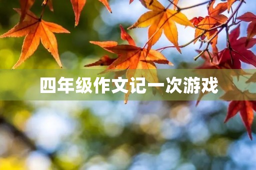 四年级作文记一次游戏